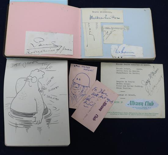 Three autographs albums, including a Laurel and Hardy
